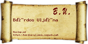 Bárdos Uljána névjegykártya